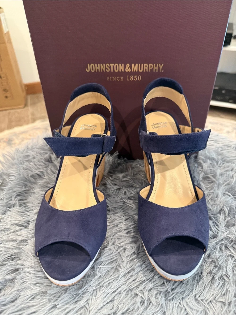 Johnston & Murphy navy suede